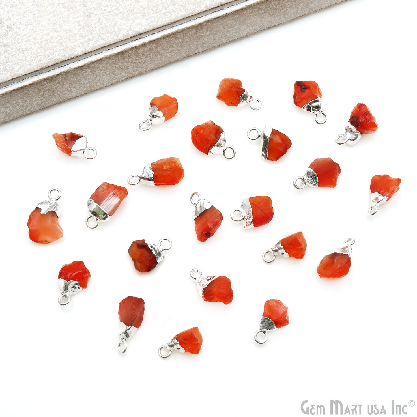 Rough Gemstone Free From Silver Electroplated Single Bail Connector