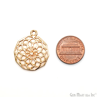 Gold Flower Findings, Filigree Flower Findings, Findings, Jewelry Findings,