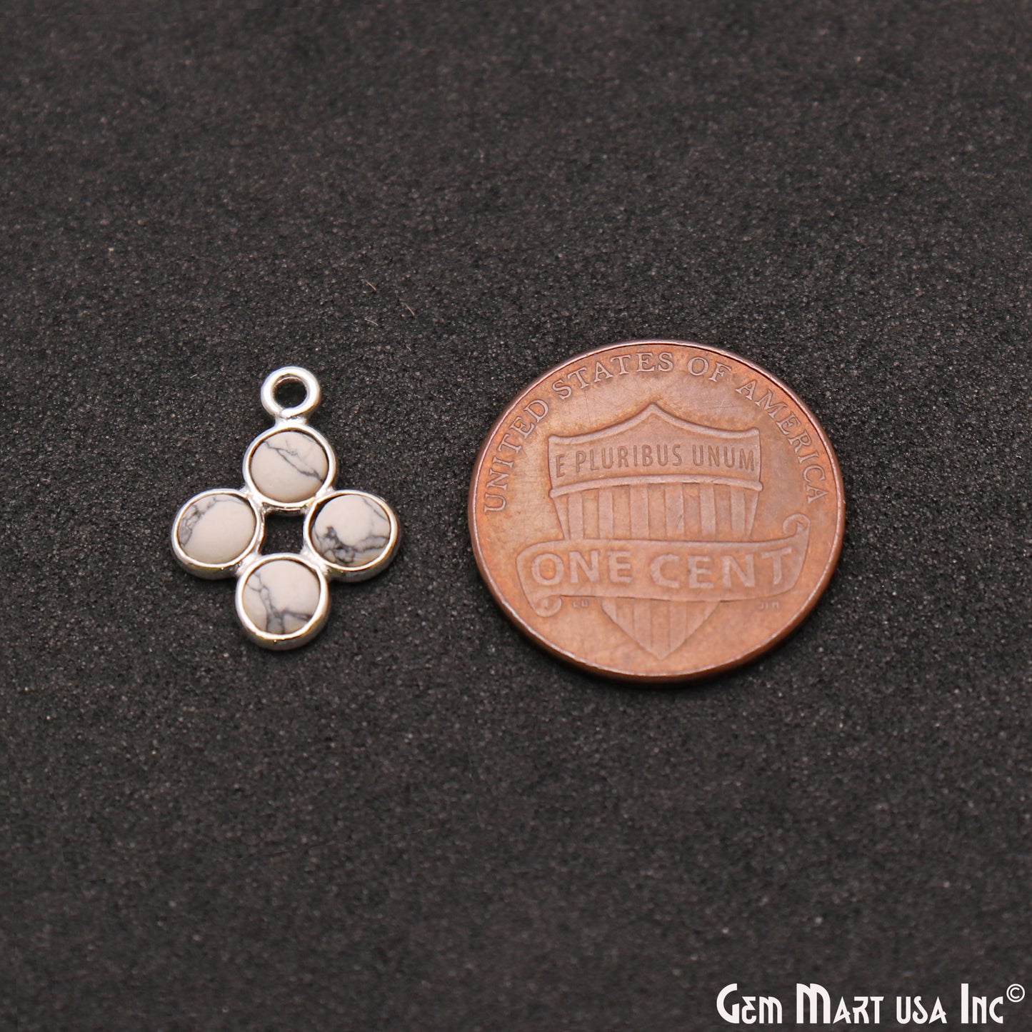 Howlite Component Silver Plated 4pc Square 15x9mm - GemMartUSA