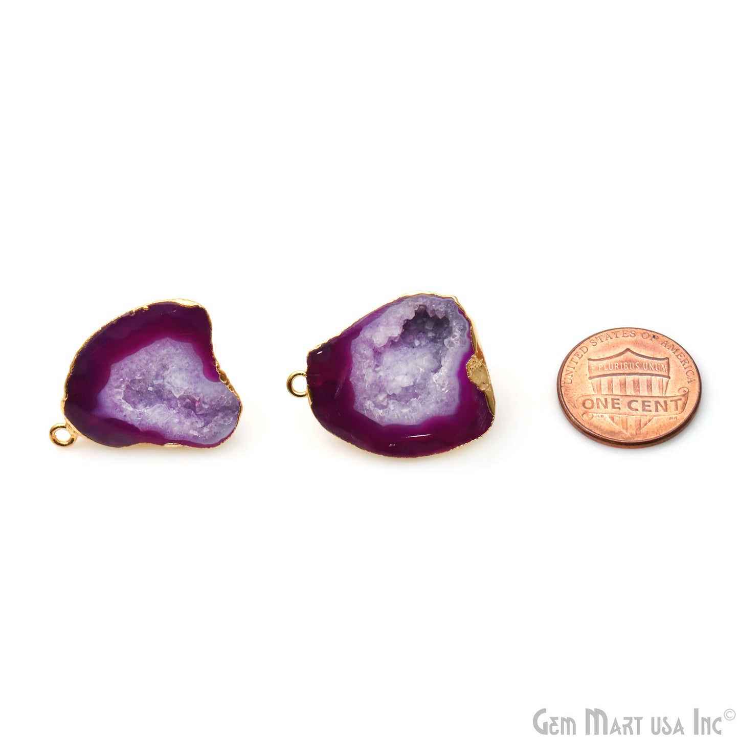 DIY Agate Slice Geode Druzy 27x21mm Gold Electroplated Loop Connector Studs Earrings