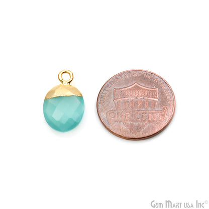 Oval 10x12mm Gold Electroplated Pendant Connector