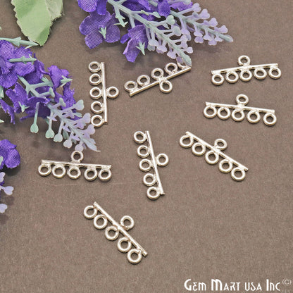 2Pair Lot Bar Finding Silver, Multiple Bails, Earring Making Finding - GemmartUSA