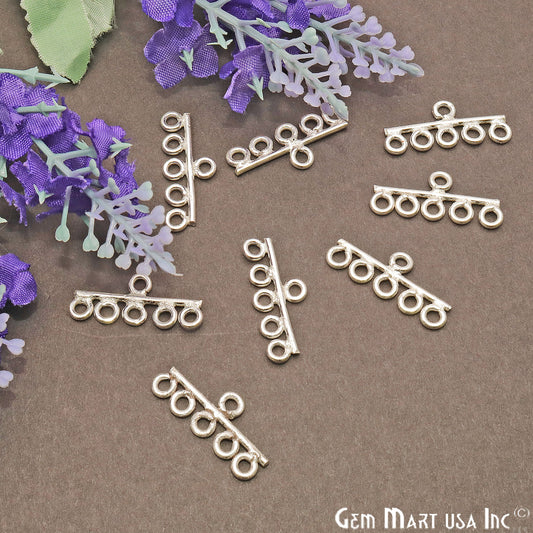 2Pair Lot Bar Finding Silver, Multiple Bails, Earring Making Finding - GemmartUSA