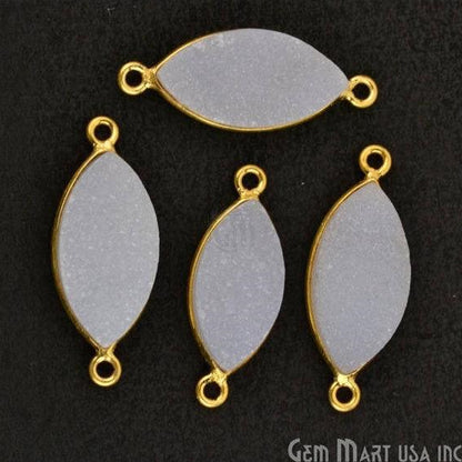 Colored Druzy Marquise 8x16mm Gold Plated Double Bail Link Connector