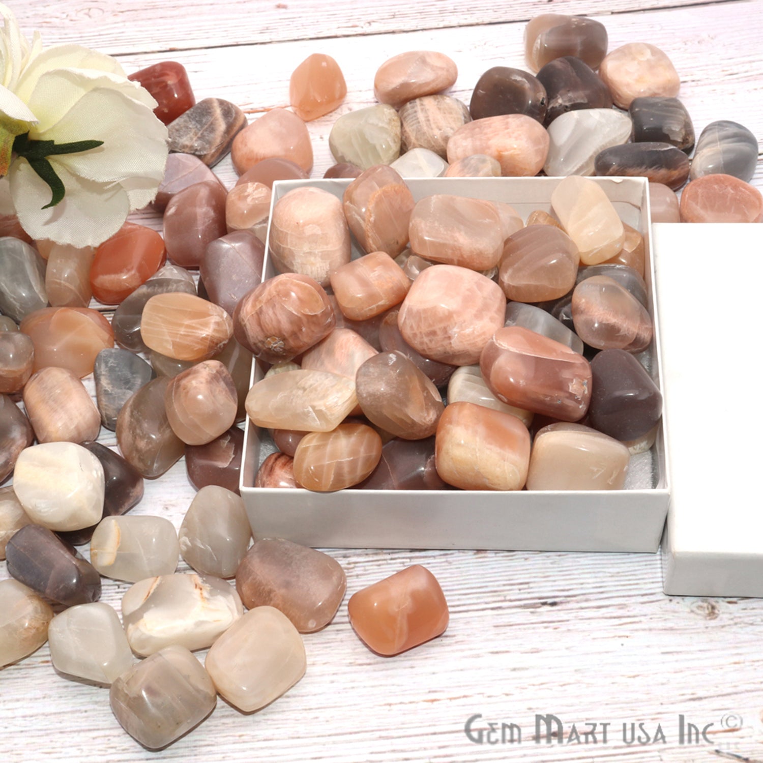 3.53oz Lot Multi Stone Tumbled, Reiki Healing, Beach Stone, Wiccan Stone - GemMartUSA