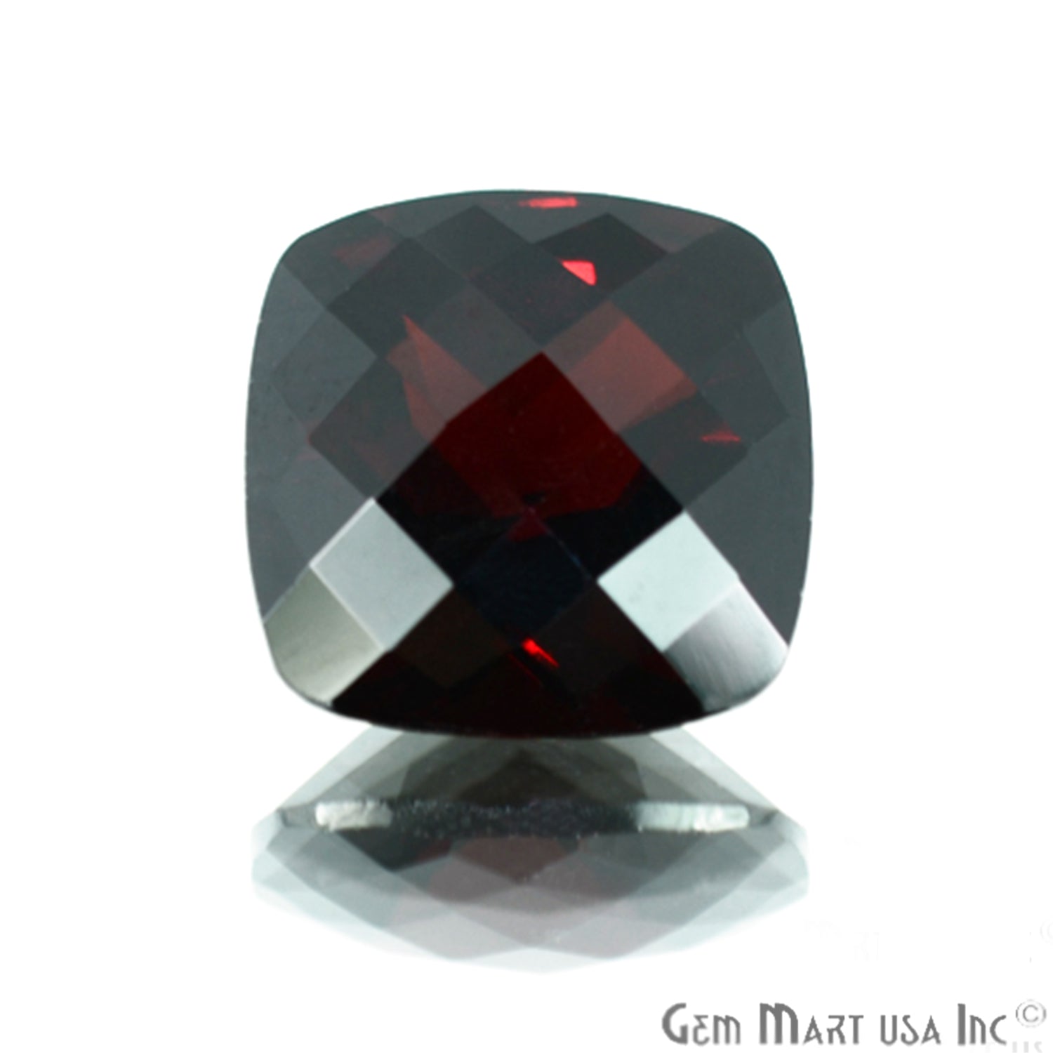 1 Pcs Of Natural Red Garnet Cushion 12mm AA+ Quality, Amazing Luster, Red Garnet (GT-80031) - GemMartUSA