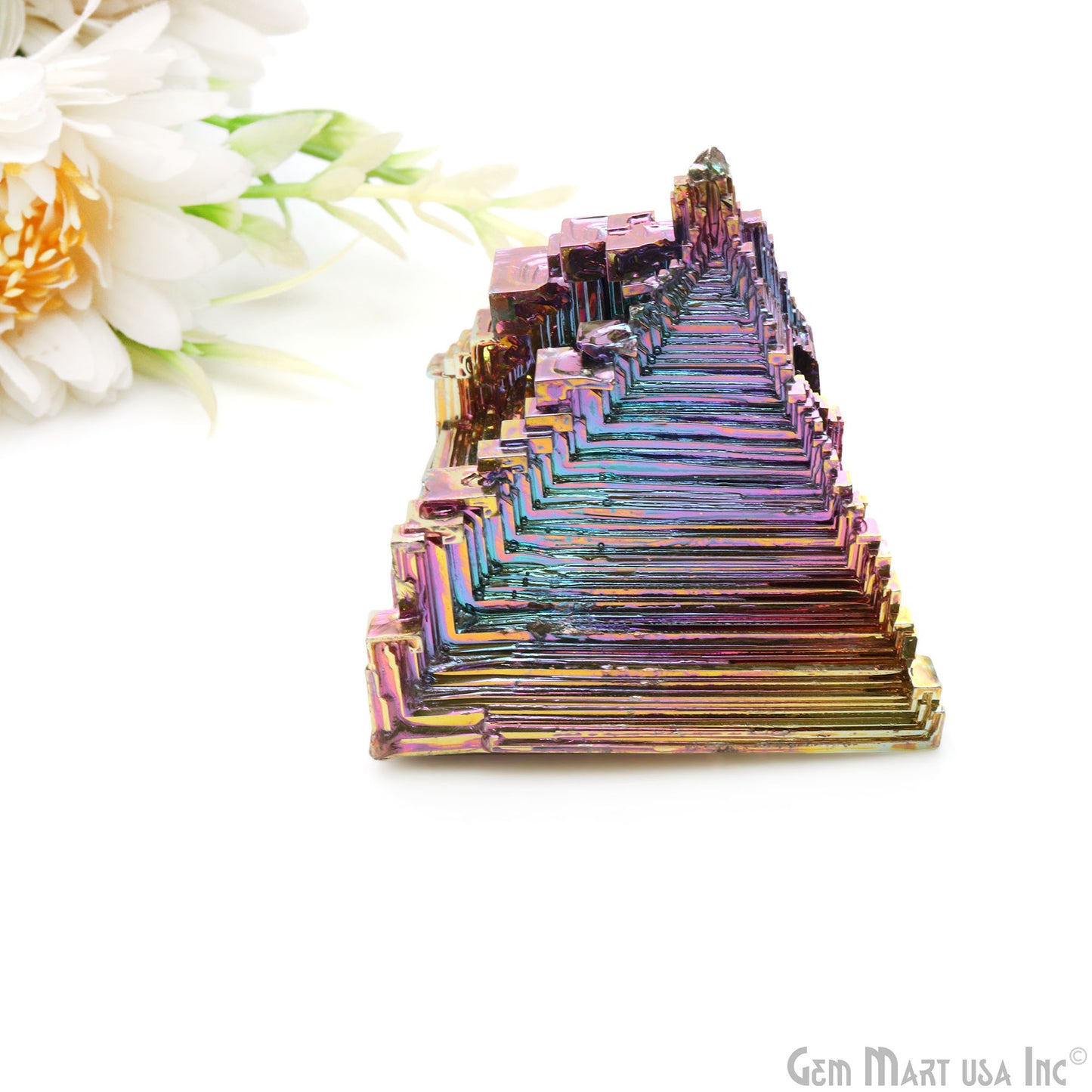 Bismuth Crystal Rainbow Bismuth XXL Crystal Cluster Display Specimen Mineral Decor Pyramid Teaching Tools Stone Educational Rock Peacock Ore