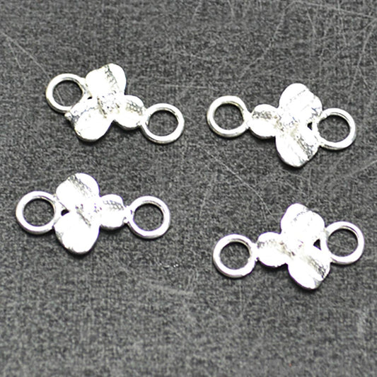 Orchid Shape Silver Charm for Bracelet Pendants & Necklace - GemMartUSA