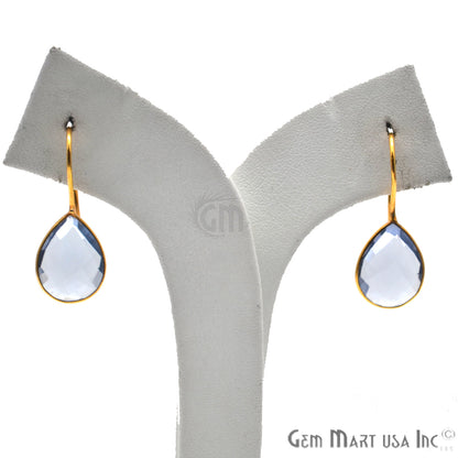 Pear Shape 17x13mm Gold Plated Gemstone Hook Earrings 1Pair (Pick your Gemstone) - GemMartUSA