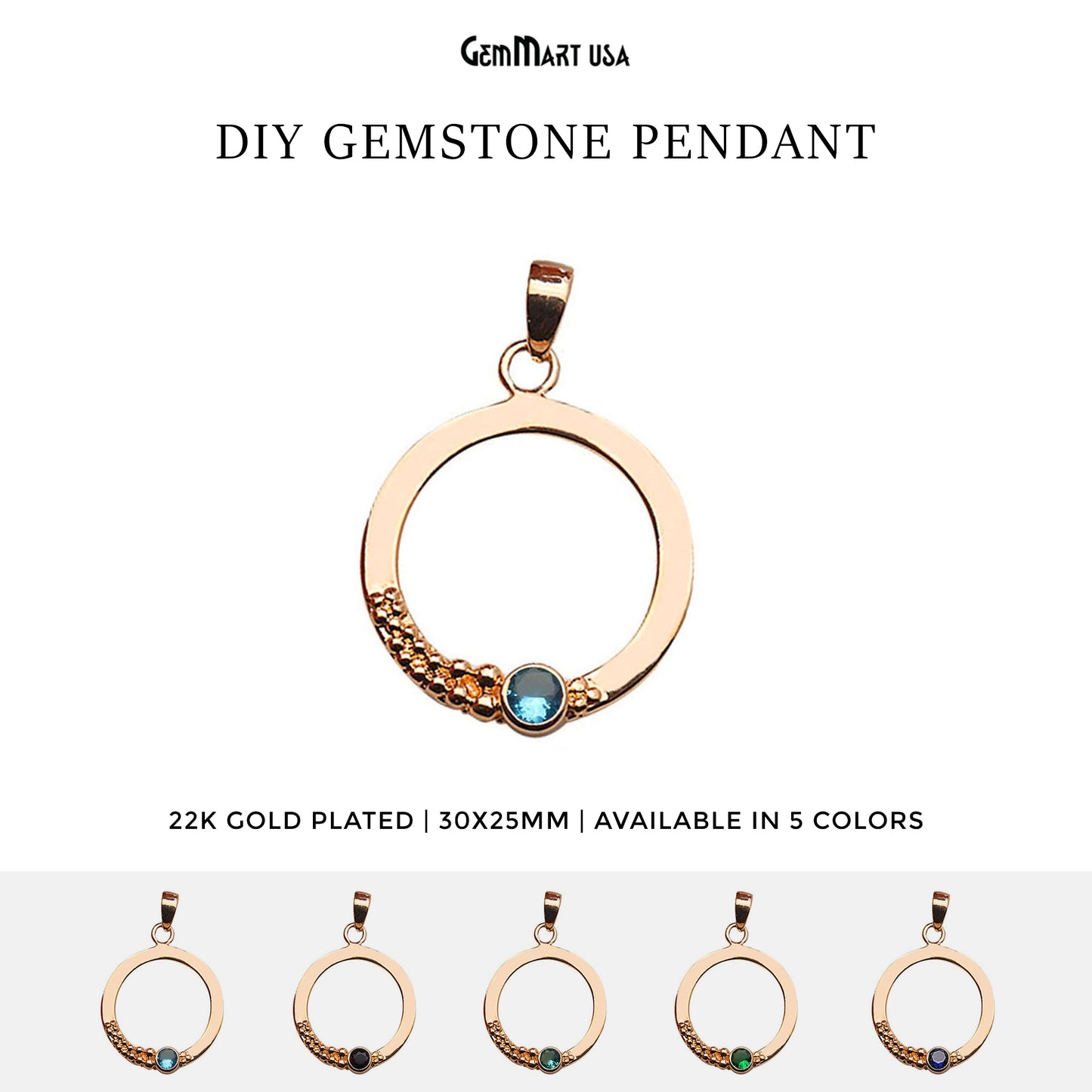 DIY Gemstone Gold Plated Necklaces Pendant for Women