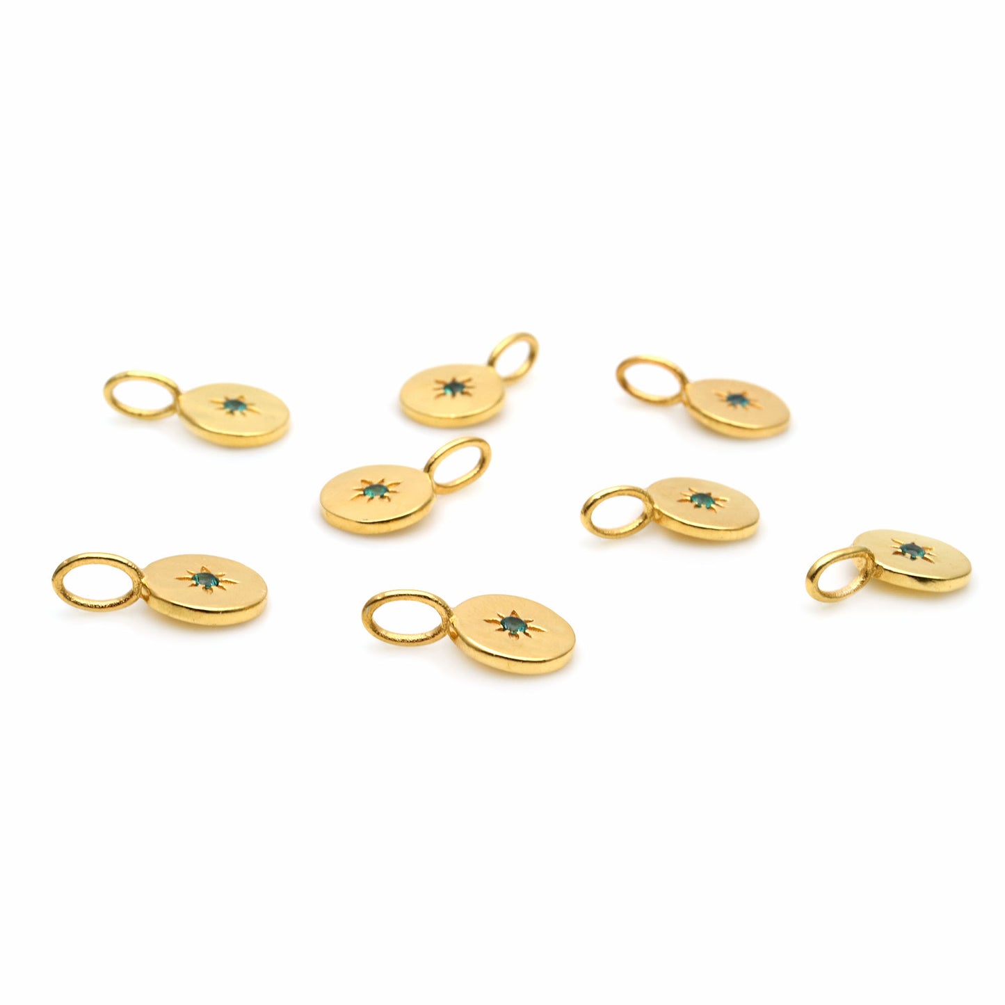 Round Shape 15x9mm Gold Plated Single Bail Finding Charm Pendant