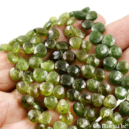 Peridot Heart Beads, 7 Inch Gemstone Strands, Drilled Strung Briolette Beads, Heart Shape, 7mm