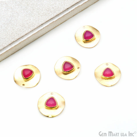 DIY Gemstone Trillion Gold Plated Connector Pendant