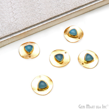 DIY Gemstone Trillion Gold Plated Connector Pendant