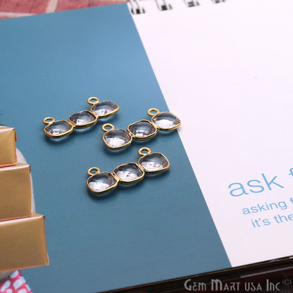 DIY Gemstone 20x10mm Gold Plated Chandelier Finding Component (Pick Your Gemstone) - GemMartUSA