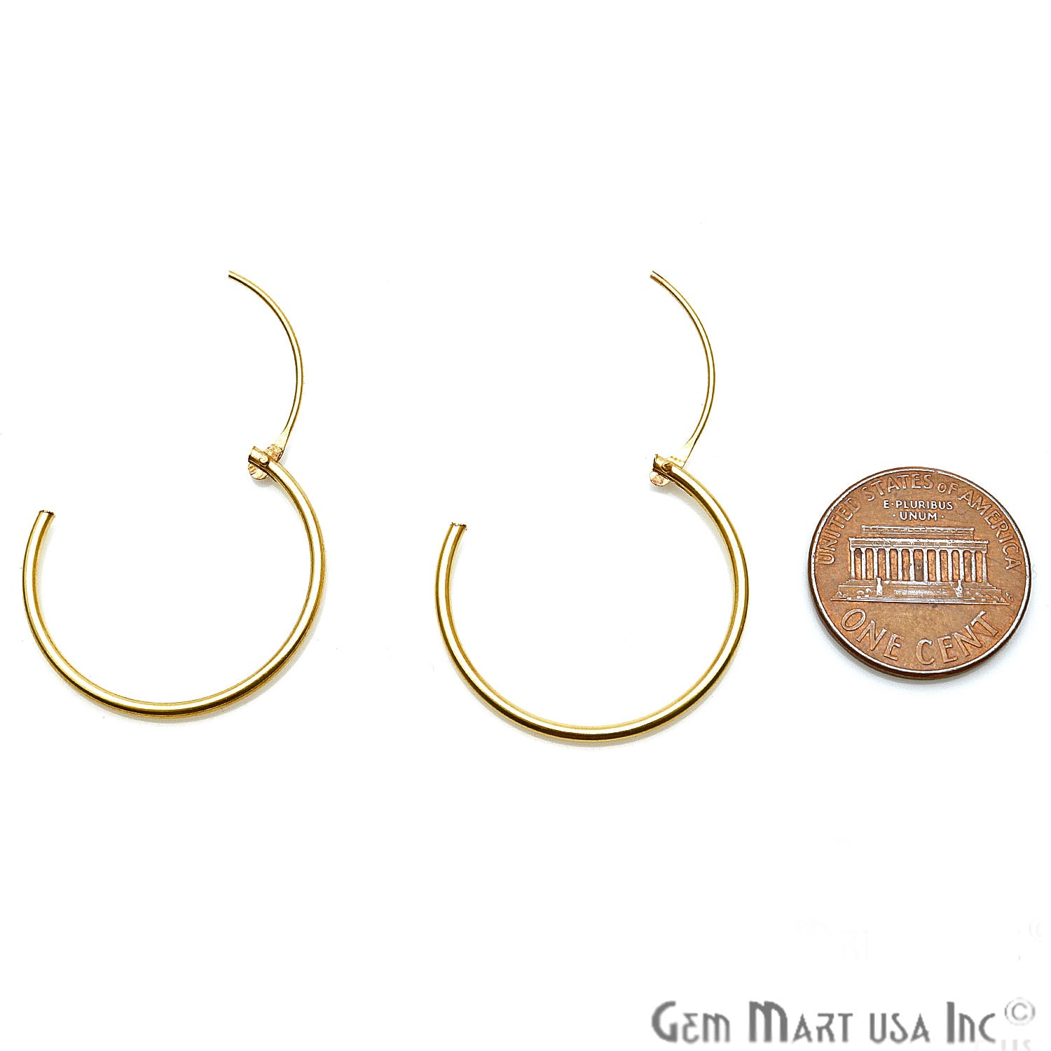 DIY Gold Plated Wire Finding Hoop Earring (Pick Hoop Size) - GemMartUSA