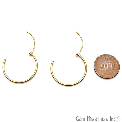 DIY Gold Plated Wire Finding Hoop Earring (Pick Hoop Size) - GemMartUSA