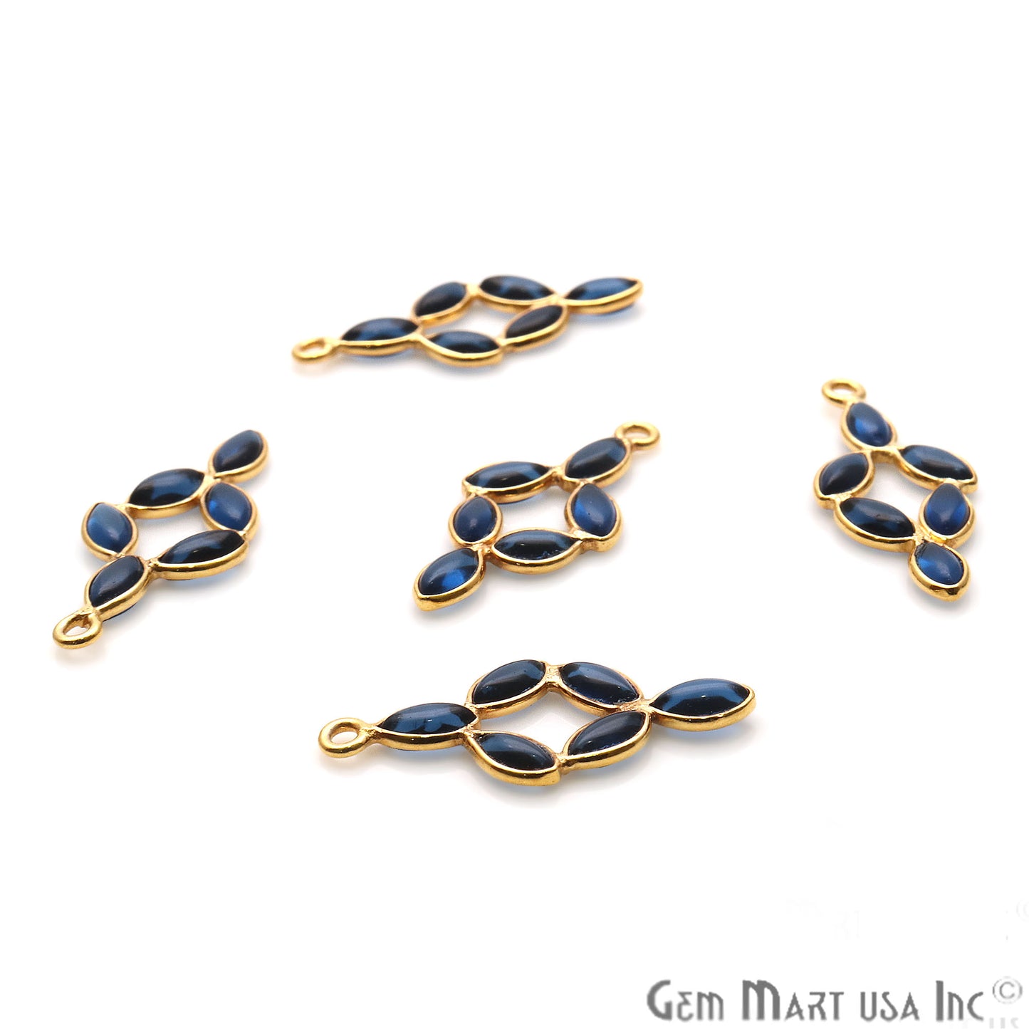 DIY Iolite 25x13mm Gold Plated Chandelier Finding Component - GemMartUSA