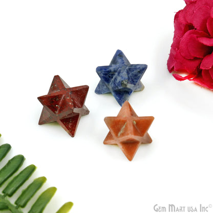 7pc Lot Merkaba Star 18mm Octahedron Metaphysical Crystal Reiki Healing Gemstone