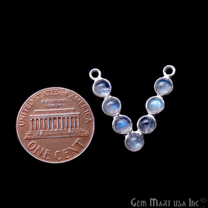 DIY Rainbow Moonstone 22x21mm Silver Plated Chandelier Finding Component - GemMartUSA