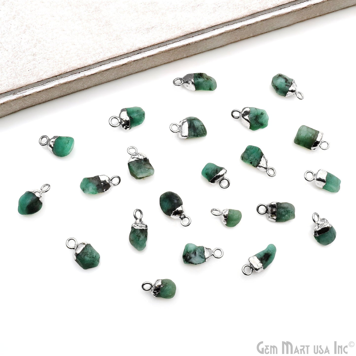 Rough Gemstone Free From Silver Electroplated Single Bail Connector