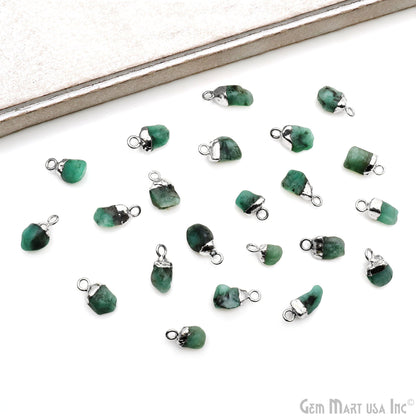 Rough Gemstone Free From Silver Electroplated Single Bail Connector