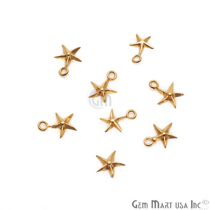 Star Shape 9x8mm Gold Plated Finding Charm, DIY Jewelry - GemMartUSA