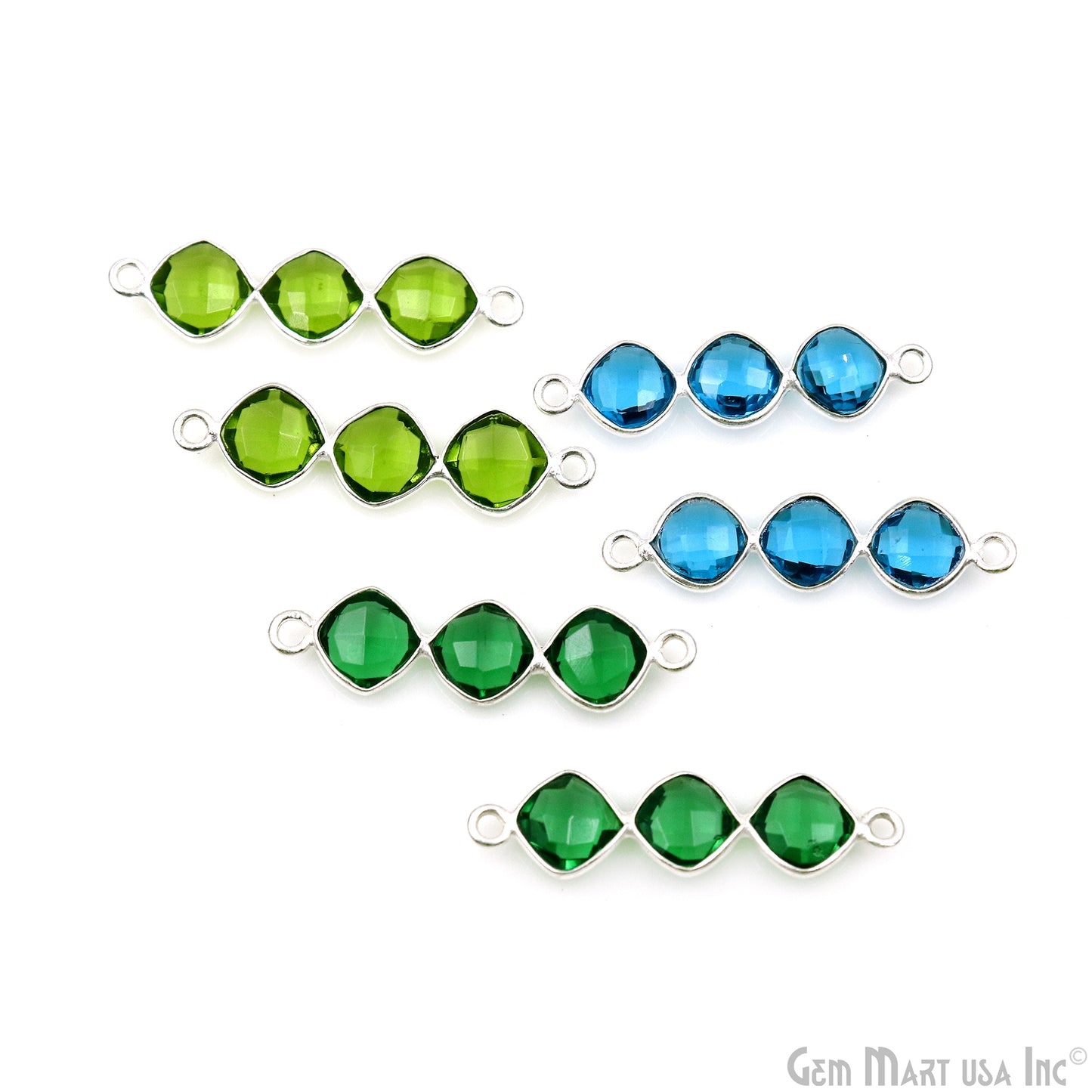 DIY Gemstone 29x7mm Silver Plated Finding Component