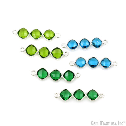 DIY Gemstone 29x7mm Silver Plated Finding Component