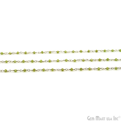 Peridot Silver Plated Wire Wrapped Gemstone Beads Rosary Chain (763719352367)