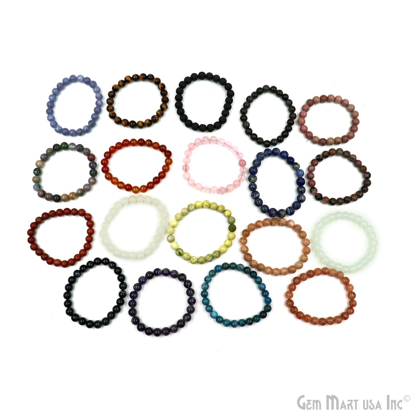 #Beaded #Gemstone #Bracelet #Round #8mm