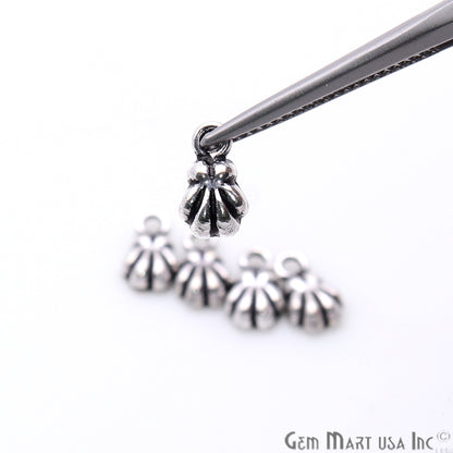 5pc Lot Seashell Shape Oxidized 9x5mm Charm For Bracelets & Pendants - GemMartUSA