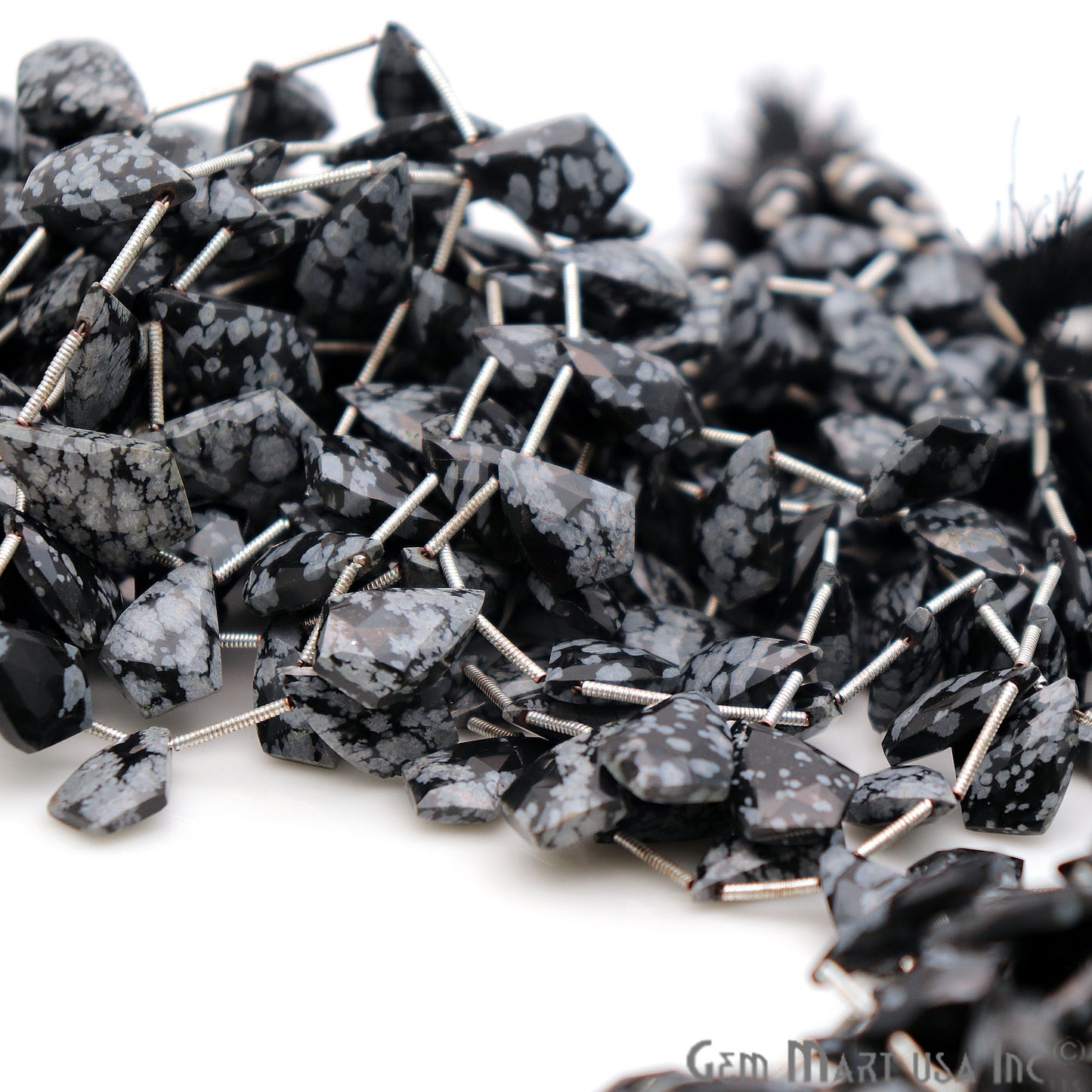 Black Obsidian Free Form 18x11mm Crafting Beads Gemstone Strands 8INCH - GemMartUSA