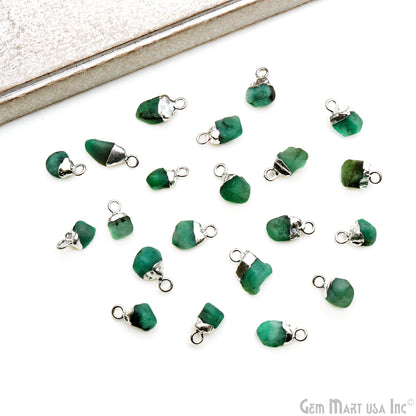 Rough Gemstone Free From Silver Electroplated Single Bail Connector