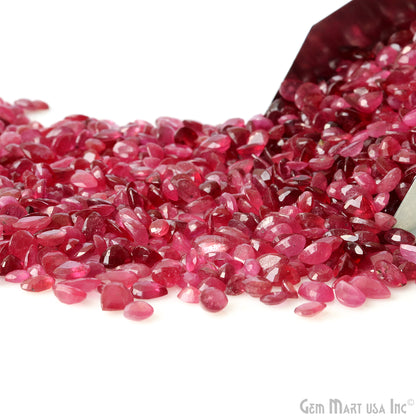 Ruby Wholesale Gemstones, 100% Natural Precious Gems, Pink Faceted Loose Gems, 4-7mm, Oval and Pear, 50 Carats