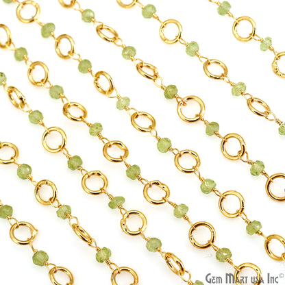 Peridot Beads 3-3.5mm Gold Plated 6mm Round Finding Rosary Chain