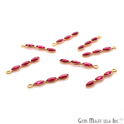 DIY Pink Tourmaline 23x4mm Gold Plated Chandelier Finding Component - GemMartUSA