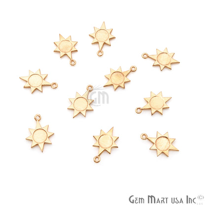 Sun Shape 17x12mm Gold Plated Finding Charm, DIY Jewelry - GemMartUSA