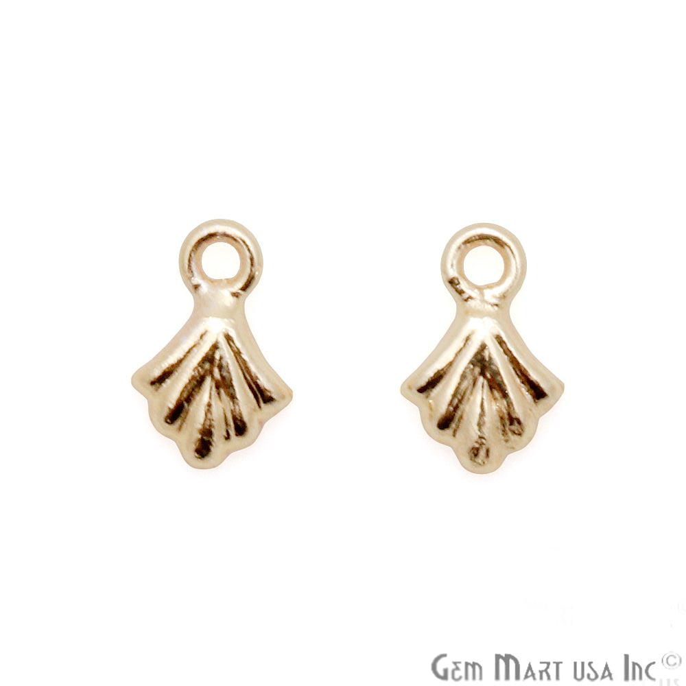 5pc Lot Seashell Finding 8x7mm Gold Plated Jewelry Making Charm - GemMartUSA