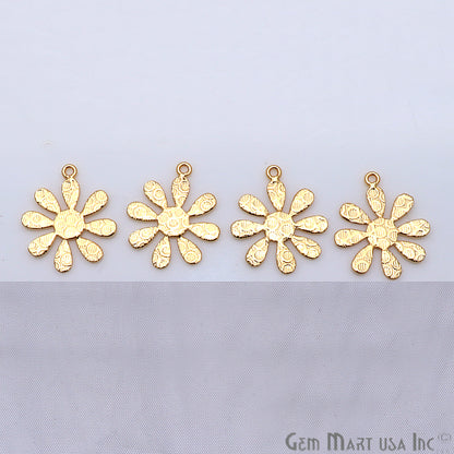 Flower Shape Gold Plated Finding Jewelry Charm - GemMartUSA