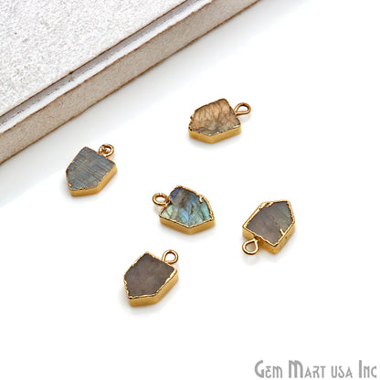 Pentagon Shape 16x9mm Gold Electroplated Gemstone Connector (Pick Stone) - GemMartUSA