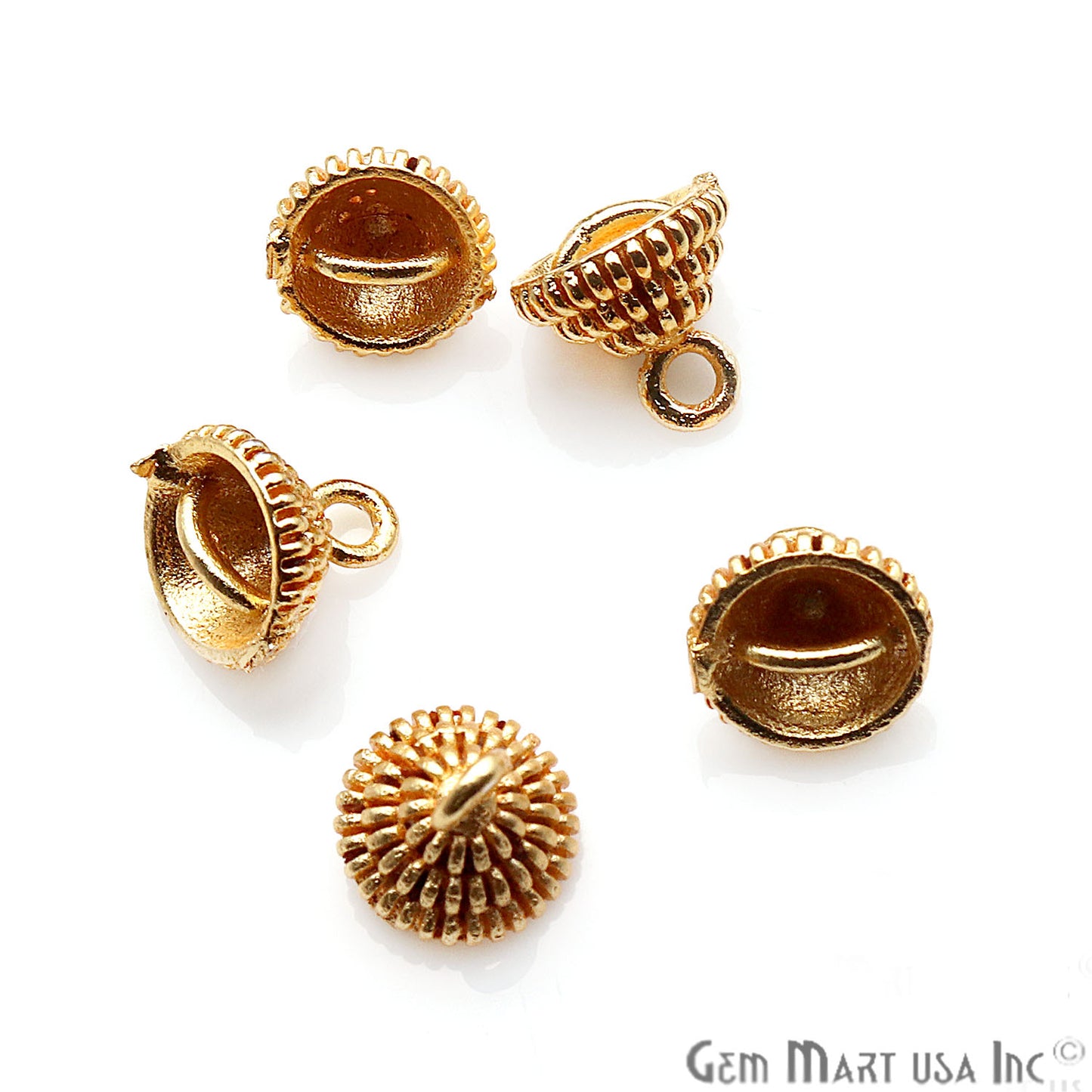 5pc Lot Gold Plated Handmade Ethnic Jewelry Charms - GemmartUSA