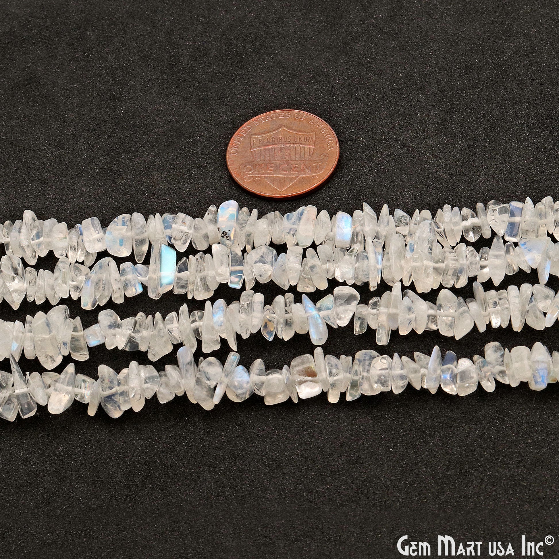 Rainbow Moonstone Chip Beads Strand-, Semi Precious, Gemstone Chips, Gemstone Beads (CHRM-70001) - GemMartUSA