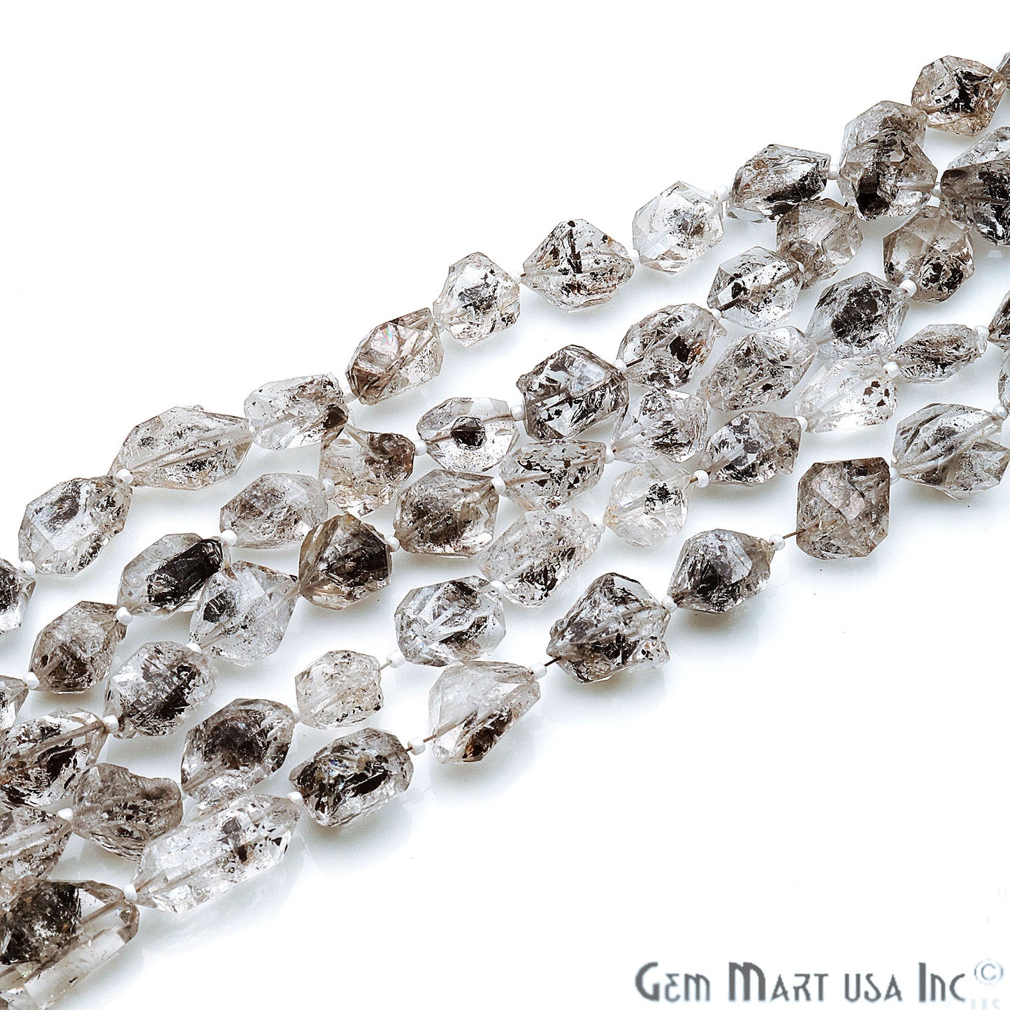 Herkrimer Diamond 16x10mm Free Form Crafting Beads Gemstone Strands 13 Inch - GemMartUSA