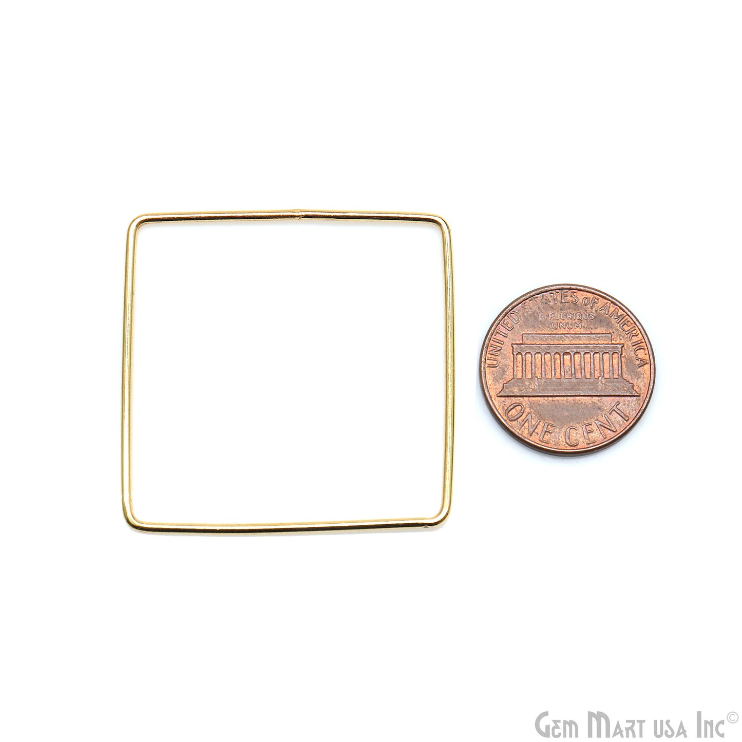 Square Gold Findings, Square Gold Charm, 36mm Jewelry Findings
