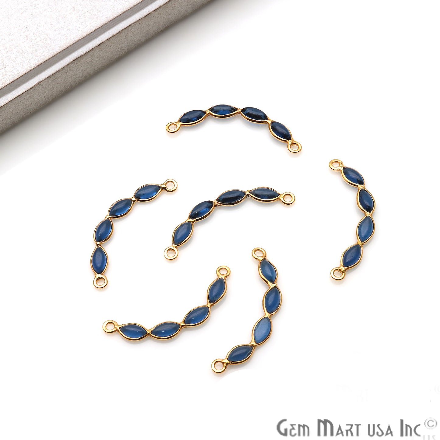 DIY Iolite Smiley 26x4mm Gold Plated Chandelier Finding Component - GemmartUSA