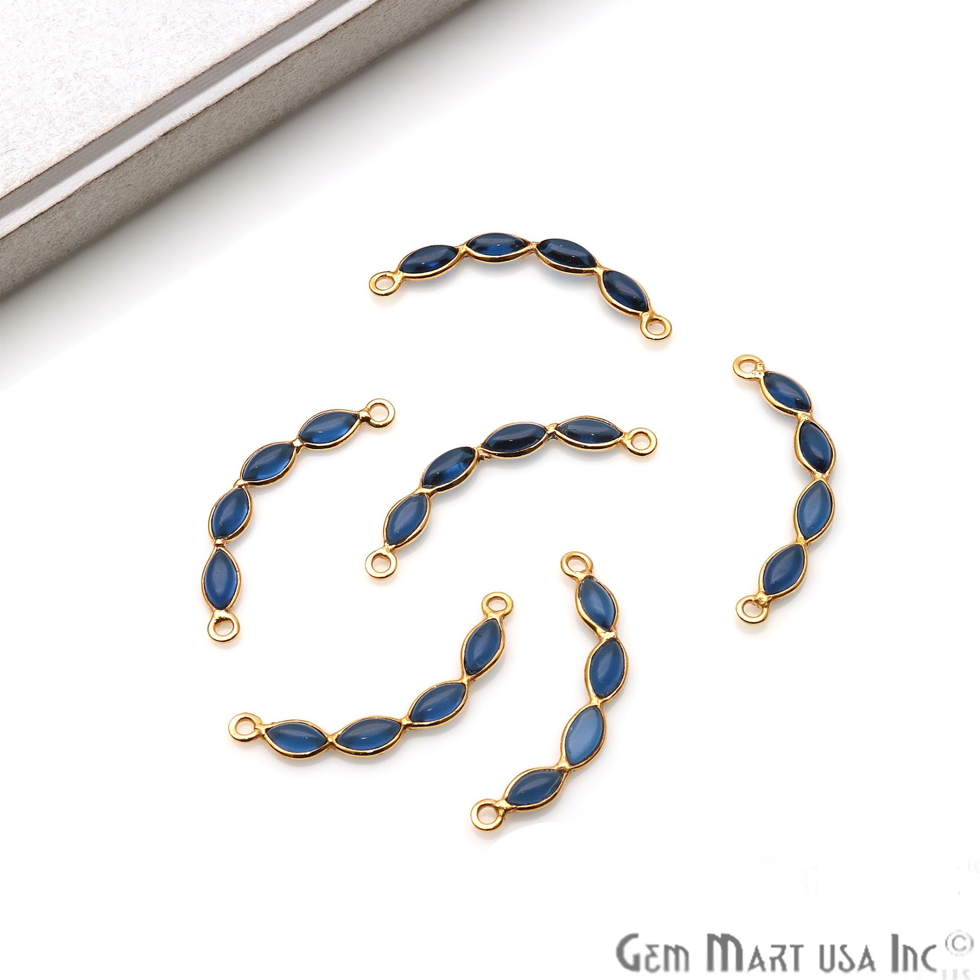 DIY Iolite Smiley 26x4mm Gold Plated Chandelier Finding Component - GemmartUSA