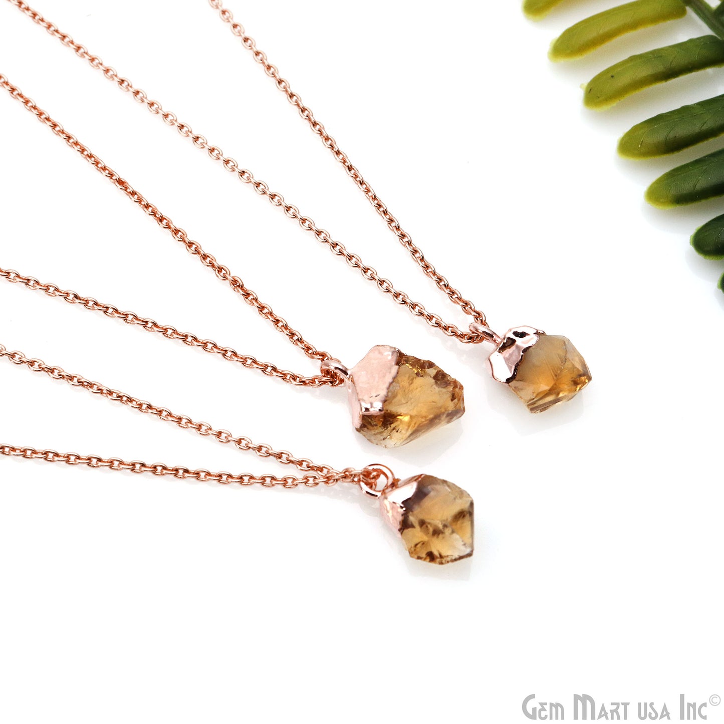 Lemon Topaz Gemstone Rose Gold Electroplated Single Bail Connector