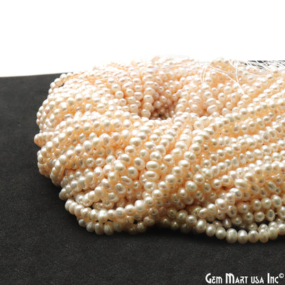 Pearl Rough Beads, 15 Inch Gemstone Strands, Drilled Strung Briolette Beads, Free Form, 5x3mm