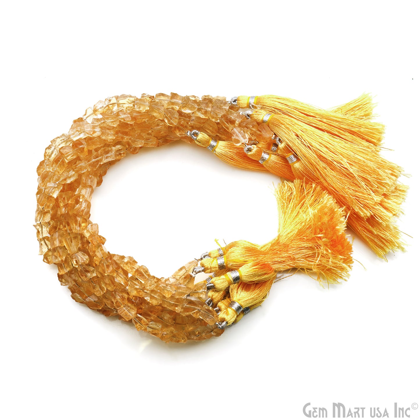 Citrine Rough Beads, 8 Inch Gemstone Strands, Drilled Strung Briolette Beads, Free Form, 7x5mm